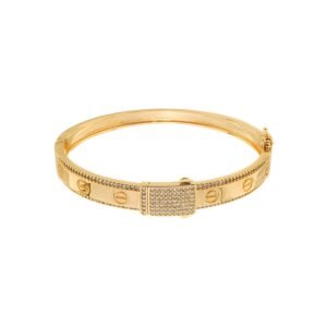 Bracelete Dourado Cravejado de Zircônia